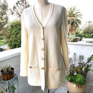 St John Collection Classic Sweater Beige Size Petite